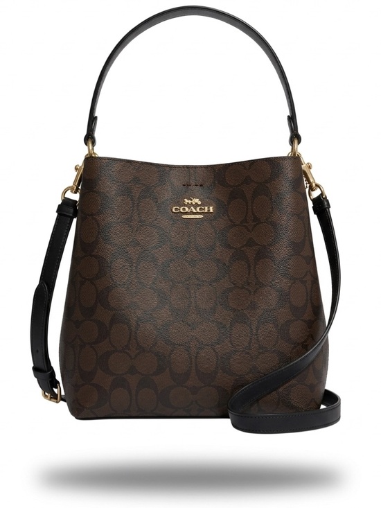 Coach Handbags - NWOT COACH Mollie Signature Bucket Bag in Black/Brown